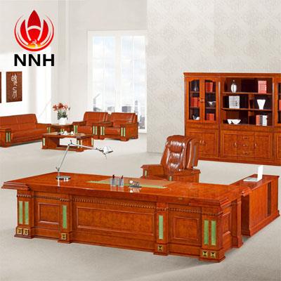 實(shí)木貼皮辦公桌 油漆實(shí)木班臺(tái)NNH-DA18-38